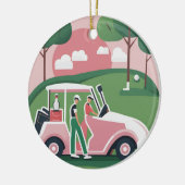 Ornement Graphique de Chariot de Golf - Personnali (Gauche)