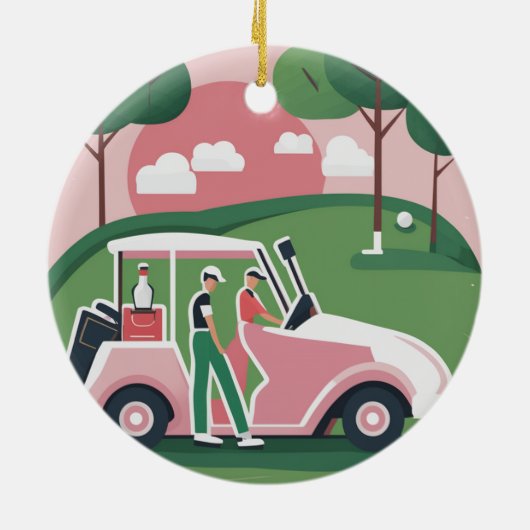 Ornement Graphique de Chariot de Golf - Personnali (Dos)