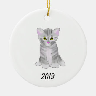 Ornement gris mignon de chaton pour Noël ou la