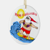 Ornement hawaïen tropical surfant de Noël de Père (Droite)