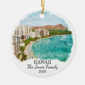 Ornement Hawaii personnalisé, cadeau Honolulu (Devant)