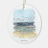 Ornement heureux de cercle d'endroit de plage (Gauche)