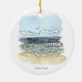 Ornement heureux de cercle d'endroit de plage (Dos)