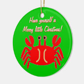 Ornement heureux de salutation de Noël de crabe (Gauche)