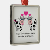 Ornement heureux de vaches à véritable amour (Droite)