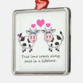 Ornement heureux de vaches à véritable amour (Gauche)