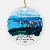 Ornement Honolulu personnalisé, cadeau Hawaii (Devant)