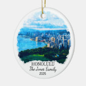 Ornement Honolulu personnalisé, cadeau Hawaii (Gauche)