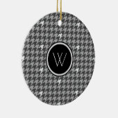Ornement Houndstooth Gris avec Accent Argent (Droite)