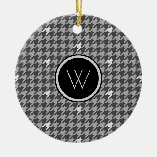 Ornement Houndstooth Gris avec Accent Argent (Devant)