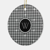 Ornement Houndstooth Gris avec Accent Argent (Gauche)