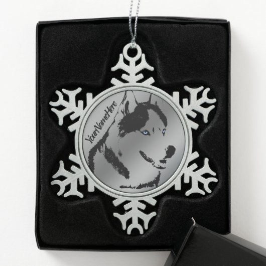 Ornement Husky Sibérie Husky Décor de vacances (Boîte)