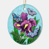 Ornement Iris Papillon Rosée (Gauche)