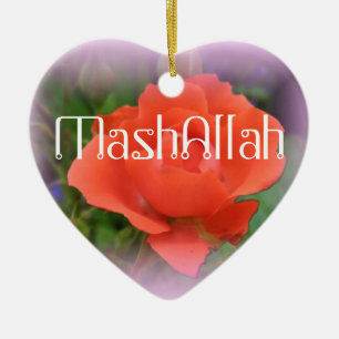 Ornement islamique de rose rouge de Mashallah