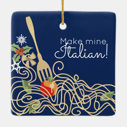 Ornement italien de Noël de pâtes de spaghetti de (Dos)