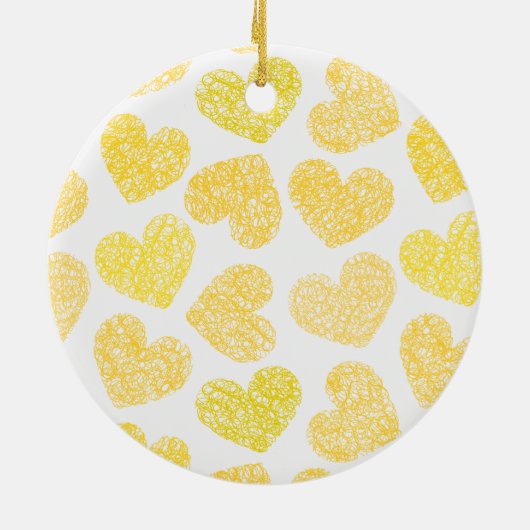 Ornement jaune de coeurs (Dos)