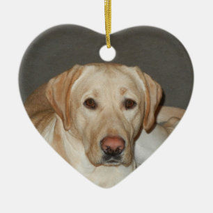 Ornement jaune de Noël de labrador retriever