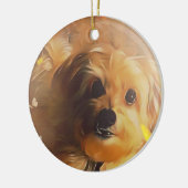 Ornement jaune mignon de papillon de chiot de (Gauche)