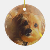 Ornement jaune mignon de papillon de chiot de (Dos)