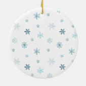 Ornement « Joyeuses Fêtes » Flocon de Neige Bleu P (Dos)
