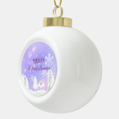 Ornement Joyeux Noël à la neige violette de la Mai (Droite)