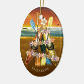 Ornement kayak avec arbre de Noël tropical kayak (Gauche)