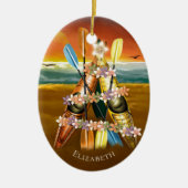 Ornement kayak avec arbre de Noël tropical kayak (Devant)