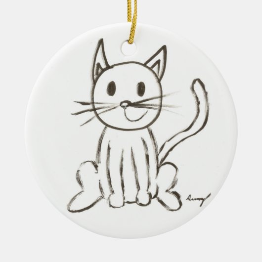 Ornement Kitty Peint - Bleu (Devant)