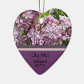 Ornement lilas de faire-part d'adoption (Gauche)