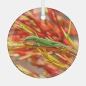 Ornement Lizard vert et Bushes rouges (Recto)