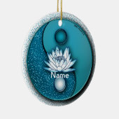 Ornement Lotus Yin Yang Bleu (Droite)