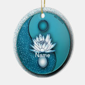 Ornement Lotus Yin Yang Bleu (Gauche)