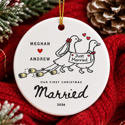 Ornement Main Levée 'Just Married'