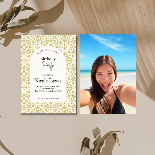 Ornement Mandala & motif arabe carte d'invitation