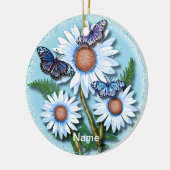 Ornement marguerite bleu papillon (Gauche)