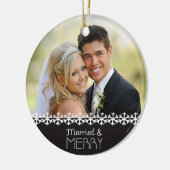 Ornement marié et joyeux de vacances (Gauche)