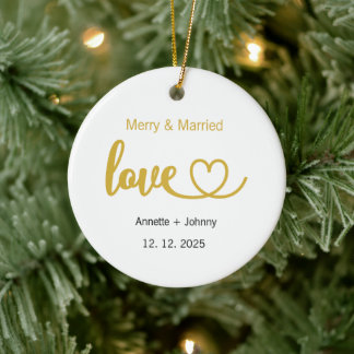Ornement Mariés et Heureux, Noël Mariage