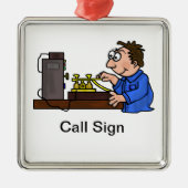 Ornement masculin de Noël de jambon de code Morse (Devant)