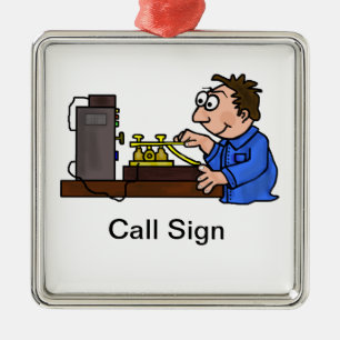 Ornement masculin de Noël de jambon de code Morse