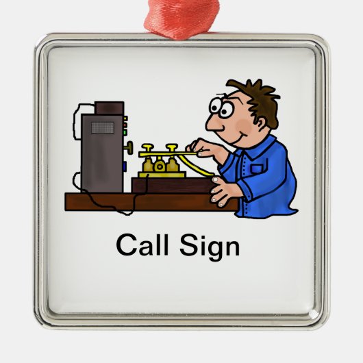 Ornement masculin de Noël de jambon de code Morse (Devant)