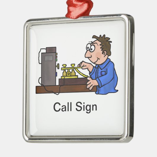 Ornement masculin de Noël de jambon de code Morse (Gauche)