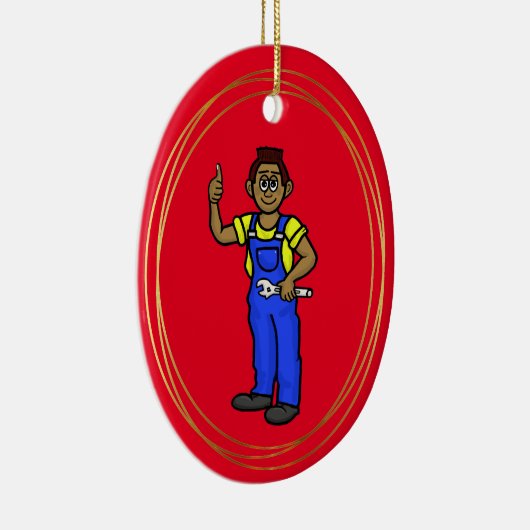 Ornement mécanique masculin noir ou africain-améri (Droite)