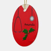 Ornement Médicale Rouge Holly Oval (Gauche)