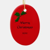 Ornement Médicale Rouge Holly Oval (Dos)