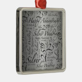 Ornement Métallique 25ème Graphique d'art de mot d'anniversaire (Droite)