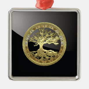 Ornement Métallique [27] Golden Celtic Tree of Life