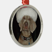 Ornement Métallique Aide de vacances de Weimaraner (Droite)