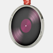Ornement Métallique Album de disque vinyle dans le rose (Gauche)