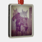 Ornement Métallique Amish chevaux collage numérique (Droite)