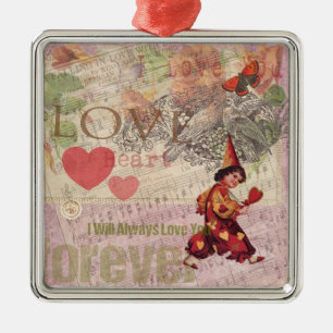 Ornement Métallique Amour Cœur Chéri Saint-Valentin Chérubin